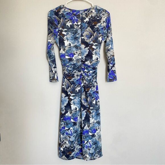 Reiss Blue Floral Midi Dress - Picture 6 of 11